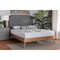 Baxton Studio Lorana Mid-Century Modern Grey Fabric and Walnut Brown Wood King Size Platform Bed 246-12645-9409-ZORO - alternate 6